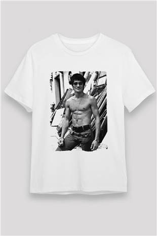 Bruce Lee Beyaz Unisex Tişört T-Shirt - TişörtFabrikası