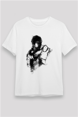 Bruce Lee Beyaz Unisex Tişört T-Shirt - TişörtFabrikası