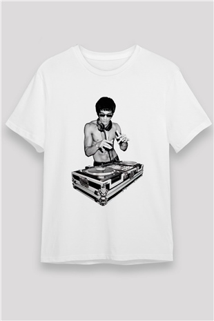 Bruce Lee Beyaz Unisex Tişört T-Shirt - TişörtFabrikası