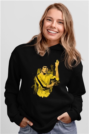 Bruce Lee Siyah Unisex Hoodie