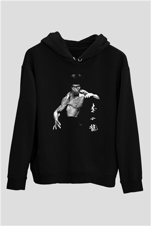 Bruce Lee Siyah Unisex Hoodie