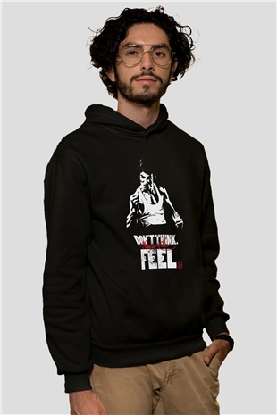 Bruce Lee Siyah Unisex Hoodie