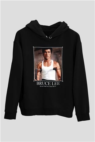 Bruce Lee Siyah Unisex Hoodie