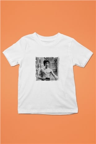Bruce Lee Unisex Baskılı Beyaz Çocuk Tişört