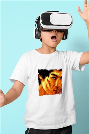 Bruce Lee Unisex Baskılı Beyaz Çocuk Tişört