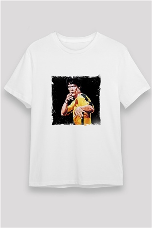 Bruce Lee Unisex Baskılı Beyaz Tişört