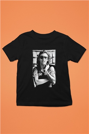 Bruce Springsteen Baskılı Siyah Unisex Çocuk Tişört