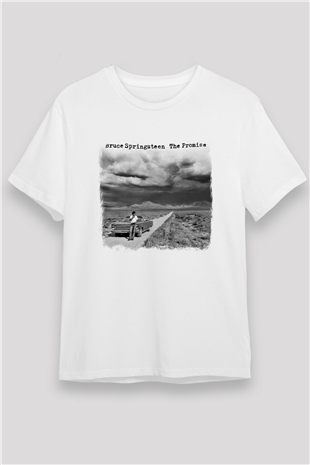Bruce Springsteen Baskılı Unisex Beyaz Tişört