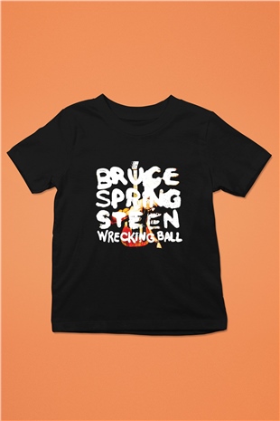 Bruce Springsteen Baskılı Unisex Siyah Çocuk Tişört