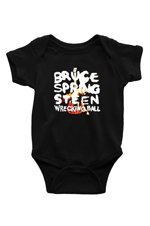 Bruce Springsteen Baskılı Unisex Siyah Bebek Body - Zıbın