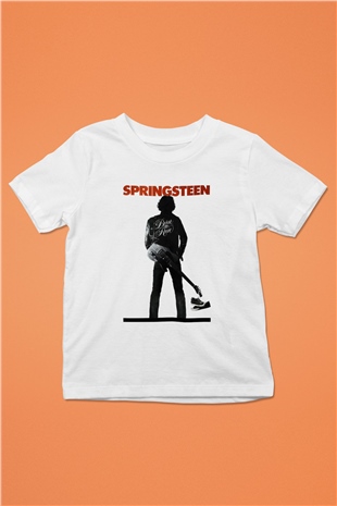 Bruce Springsteen Beyaz Unisex Çocuk Tişört