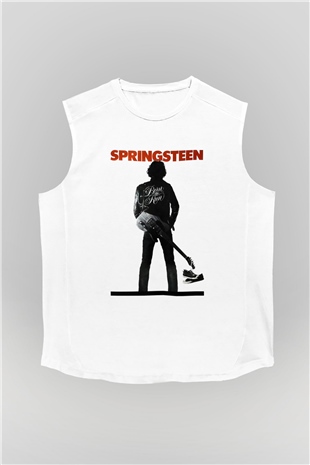 Bruce Springsteen Beyaz Unisex Kolsuz Tişört
