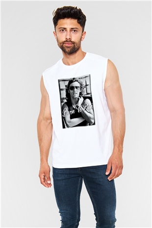Bruce Springsteen Beyaz Unisex Kolsuz Tişört