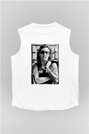 Bruce Springsteen Beyaz Unisex Kolsuz Tişört