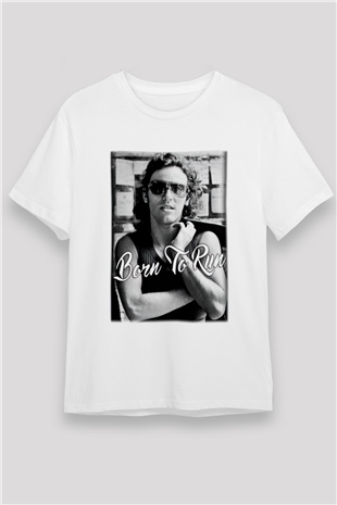 Bruce Springsteen Beyaz Unisex Tişört T-Shirt - TişörtFabrikası