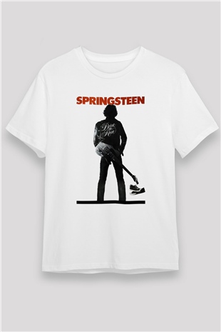 Bruce Springsteen Beyaz Unisex Tişört T-Shirt - TişörtFabrikası