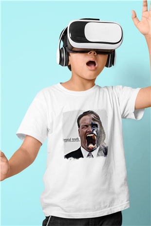 Brutal Truth Baskılı Unisex Beyaz Çocuk Tişört