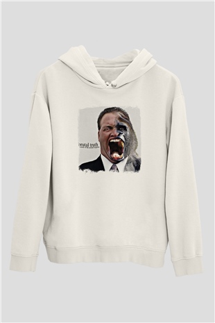 Brutal Truth Baskılı Unisex Beyaz Hoodie