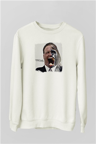 Brutal Truth Baskılı Unisex Beyaz Sweatshirt