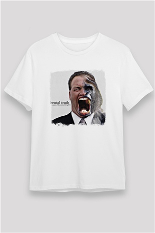 Brutal Truth Baskılı Unisex Beyaz Tişört