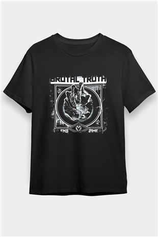 Brutal Truth Baskılı Unisex Siyah Tişört