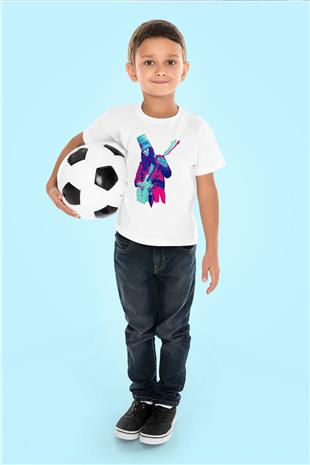 Buckethead Baskılı Beyaz Unisex Beyaz Çocuk Tişört - Tshirt