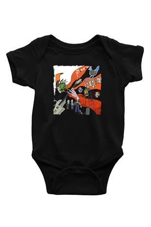 Buckethead Baskılı Unisex Siyah Bebek Body - Zıbın