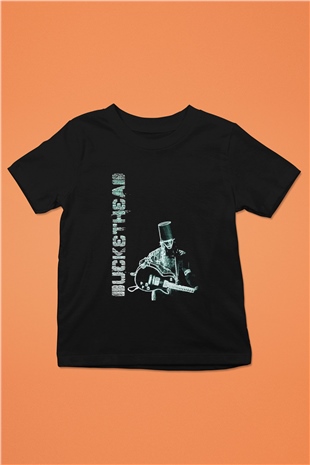 Buckethead Baskılı Unisex Siyah Çocuk Tişört - Tshirt