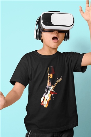 Buckethead Baskılı Unisex Siyah Çocuk Tişört - Tshirt