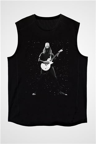 Buckethead Baskılı Unisex Siyah Kolsuz Tişört - Tshirt