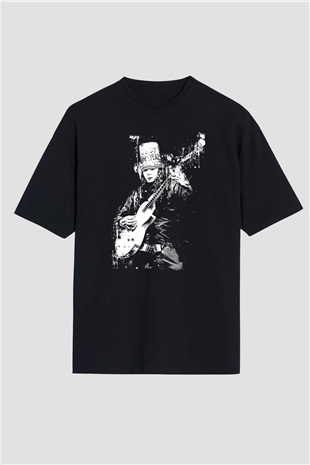 Buckethead Baskılı Unisex Siyah Oversize Tişört - Tshirt