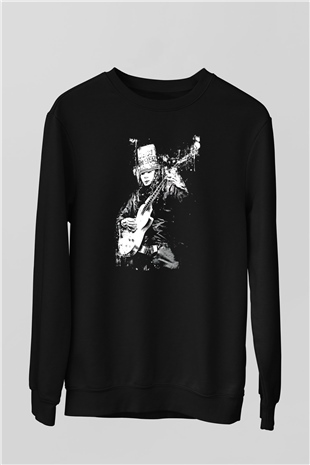 Buckethead Baskılı Unisex Siyah Sweatshirt