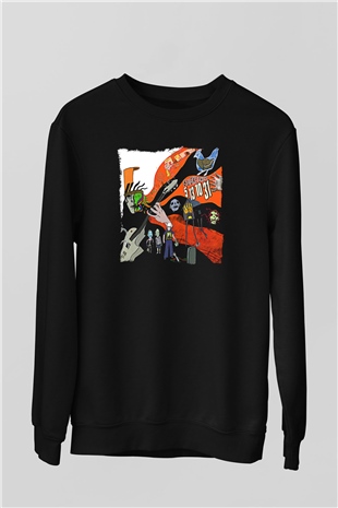 Buckethead Baskılı Unisex Siyah Sweatshirt