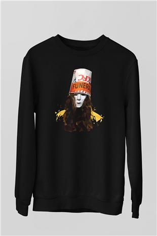 Buckethead Baskılı Unisex Siyah Sweatshirt