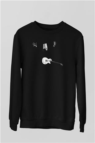Buckethead Baskılı Unisex Siyah Sweatshirt