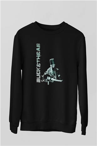 Buckethead Baskılı Unisex Siyah Sweatshirt