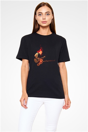 Buckethead Baskılı Unisex Siyah Tişört - Tshirt