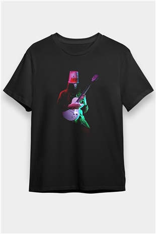 Buckethead Baskılı Unisex Siyah Tişört - Tshirt