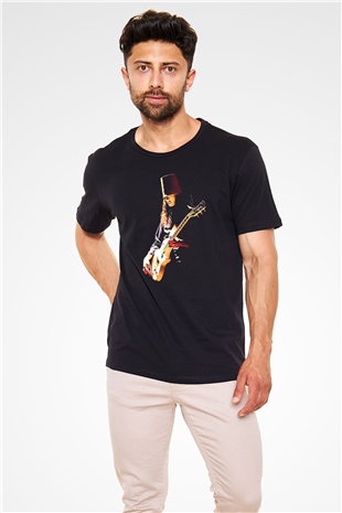 Buckethead Baskılı Unisex Siyah Tişört - Tshirt