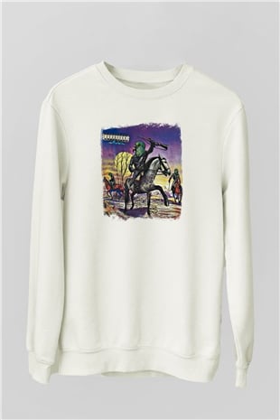 Budgie Baskılı Unisex Beyaz Sweatshirt