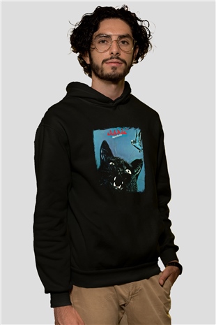 Budgie Baskılı Unisex Siyah Hoodie