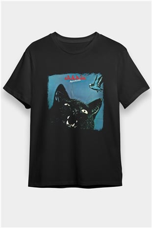 Budgie Baskılı Unisex Siyah Tişört