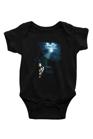 Buffy the Vampire Slayer Baskılı Siyah Bebek Body - Zıbın