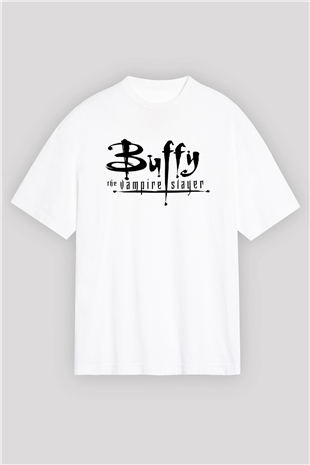 Buffy the Vampire Slayer Beyaz Unisex Oversize Tişört T-Shirt