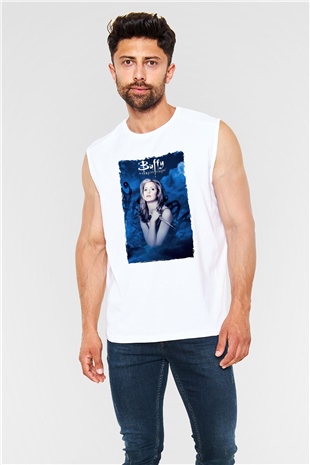 Buffy the Vampire Slayer Beyaz Unisex Kolsuz Tişört
