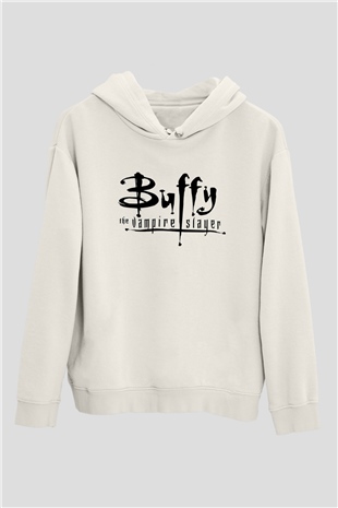 Buffy the Vampire Slayer Beyaz Unisex Kapşonlu Sweatshirt