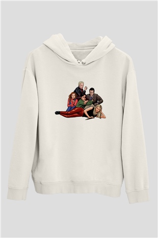 Buffy the Vampire Slayer Beyaz Unisex Kapşonlu Sweatshirt