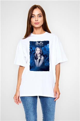 Buffy the Vampire Slayer Beyaz Oversize Tişört Oversize T-shirt