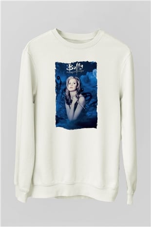 Buffy the Vampire Slayer Beyaz Unisex Sweatshirt