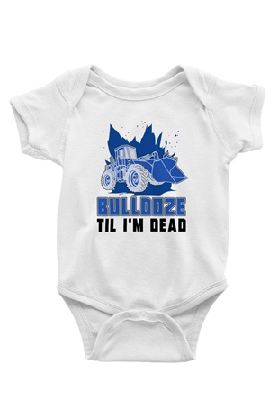 Buldozer operatörü Beyaz Bebek Body - Zıbın